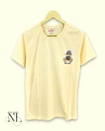 Lite Yellow Back Print Half T-Shirt for Men