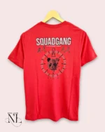 Trendy Red Back Print Half T-Shirt for Men