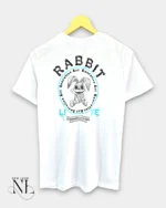 White Back Print Half Sleeve T-Shirt for Men