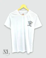 White Back Print Half Sleeve T-Shirt for Men