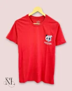 Trendy Red Back Print Half T-Shirt for Men