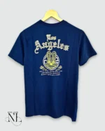 Trendy Royal Blue Back Print Half T-Shirt for Men