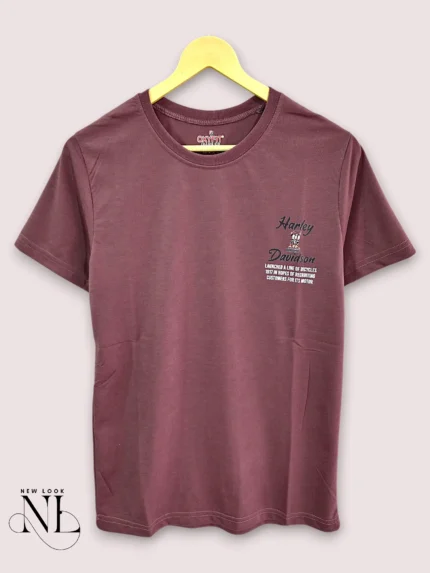 Trendy Purple Back Print Half Sleeve T-Shirt for Men