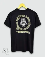 Trendy Black Back Print Half T-Shirt for Men