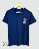 Trendy Royal Blue Back Print Half T-Shirt for Men