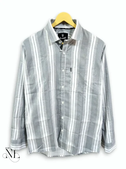 Premium Lite Grey Stripe Shirt for Men