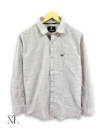 Trendy Cream Plain Shirt for Men Sophisticated Style