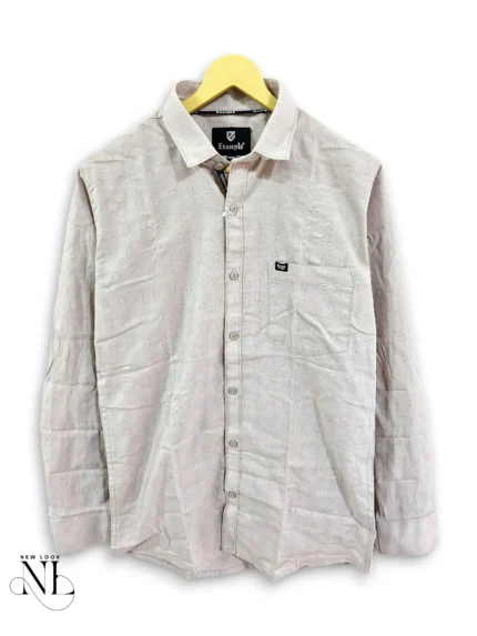 Trendy Cream Plain Shirt for Men Sophisticated Style