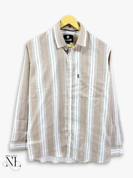 Premium Cream Stripe Shirt for Men Style