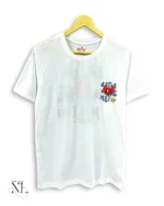 Classic White Back Print Half Sleeve T-Shirt for Men