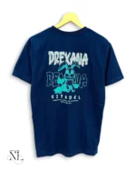 Best Navy Blue Back Print Half T-Shirt for Men