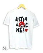 Classic White Back Print Half Sleeve T-Shirt for Men