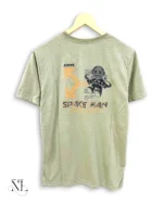 Classic Lite Green Back Print Half Sleeve T-Shirt for Men