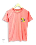 Stylish Pink Back Print Half Sleeve T-Shirt for Men