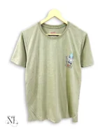 Classic Lite Green Back Print Half Sleeve T-Shirt for Men