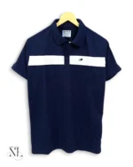 Plain Navy Blue Half Sleeve Polo T-Shirt for Men