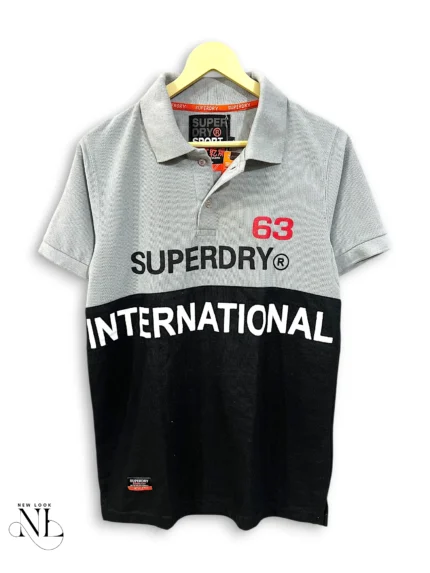 Grey Black Half Sleeve Polo T-Shirt for Men