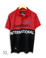 Red Black Polo Half Sleeve T-Shirt for Men