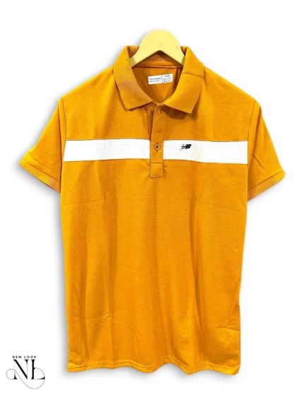 Plain Orange Half Sleeve Polo T-Shirt for Men