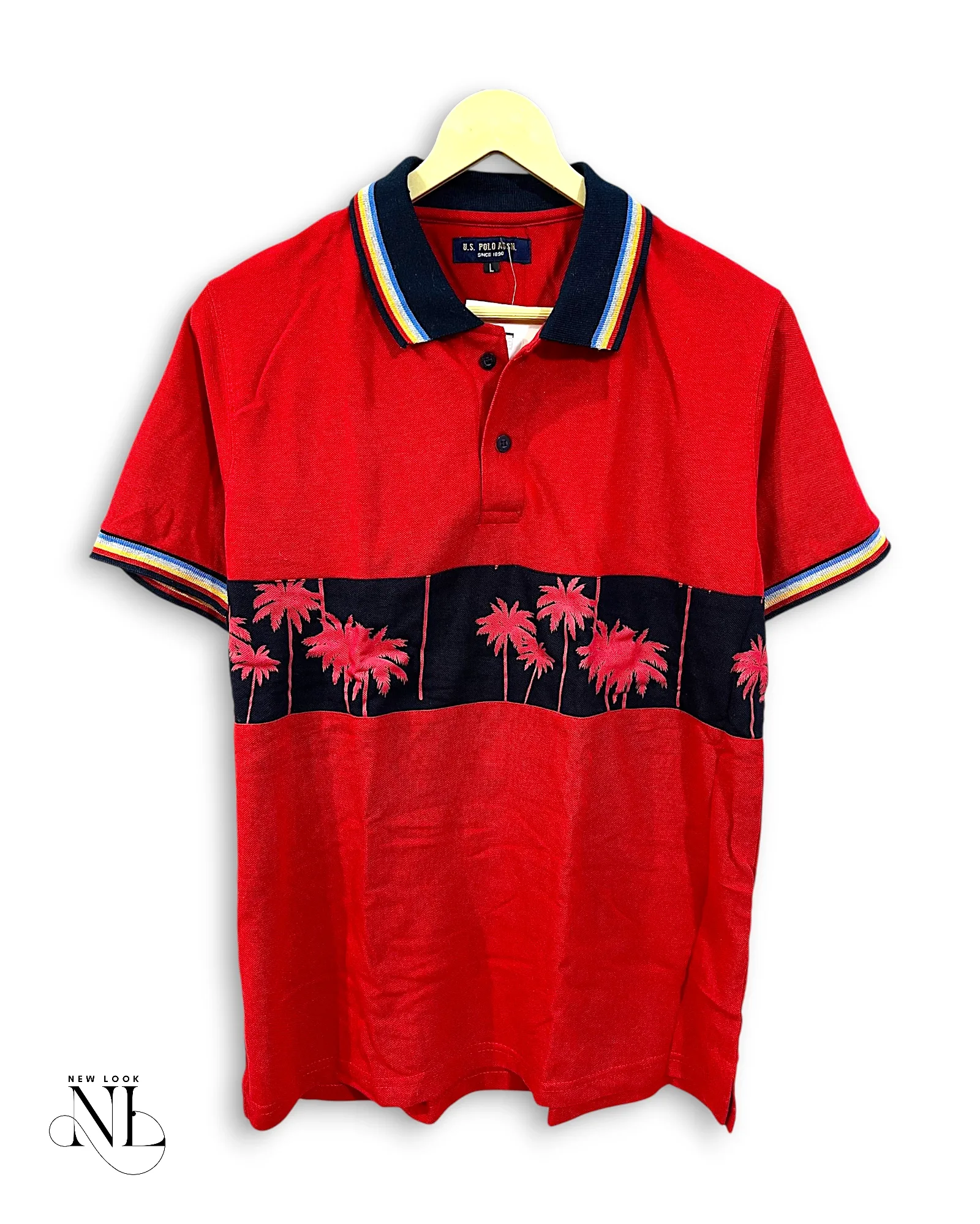 Red Printed Polo Half Sleeve T-Shirt for Men Red Printed Polo Half Sleeve T-Shirt for Men