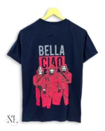 Navy Blue Printed Oversize Tshirt for Men Graphic