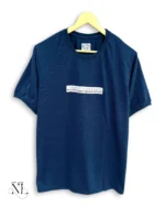 Plain Dark Blue Popcorn Half Tshirt for Men & Premium