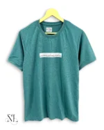Blue Plain Popcorn Half Sleeve T-Shirt for Men