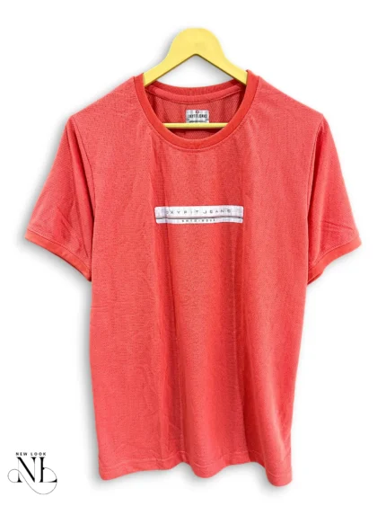 Plain Pink Popcorn Half Tshirt for Men