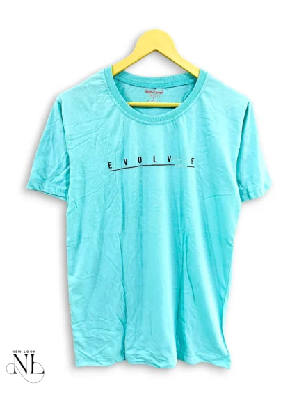 Sky Blue Plain Half T-Shirt for Men