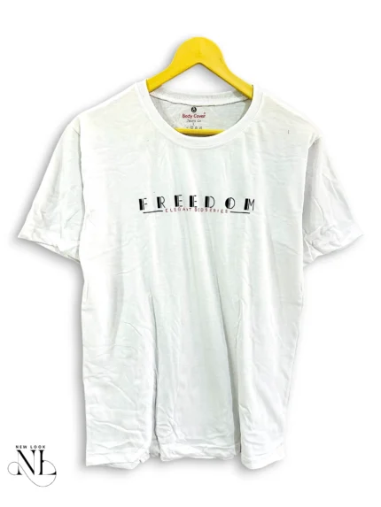 Premium White Plain Half T-Shirt for Men