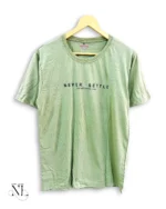 Lite Green Plain Half T-Shirt for Men