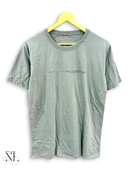 Lite Grey Plain Half T-Shirt for Men