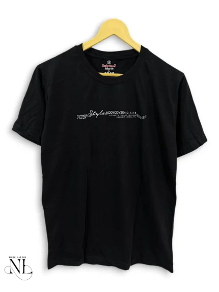 Black Plain Half Tshirt for Men Classic & Versatile