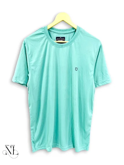 Lite Green Plain Sports Half Tshirt for Men & Trendy
