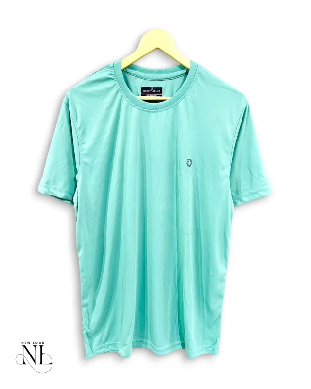 Lite Green Plain Sports Half Tshirt for Men & Trendy