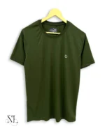 Dark Green Plain Half Sports Tshirt for Men