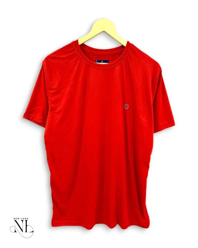 Red Plain Half Sports Tshirt for Men & Athletic