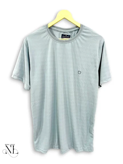 Lite Grey Plain Sports Half T-Shirt for Men