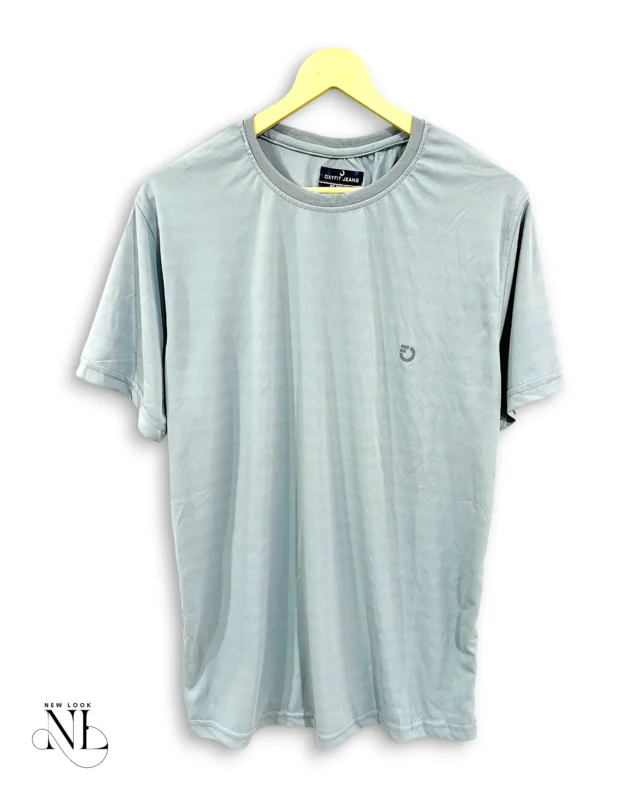 Lite Grey Plain Sports Half T-Shirt for Men
