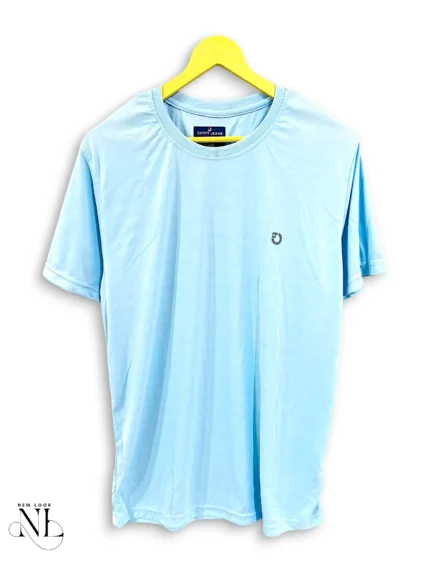 Sky Blue Plain Sports Half T-Shirt for Men