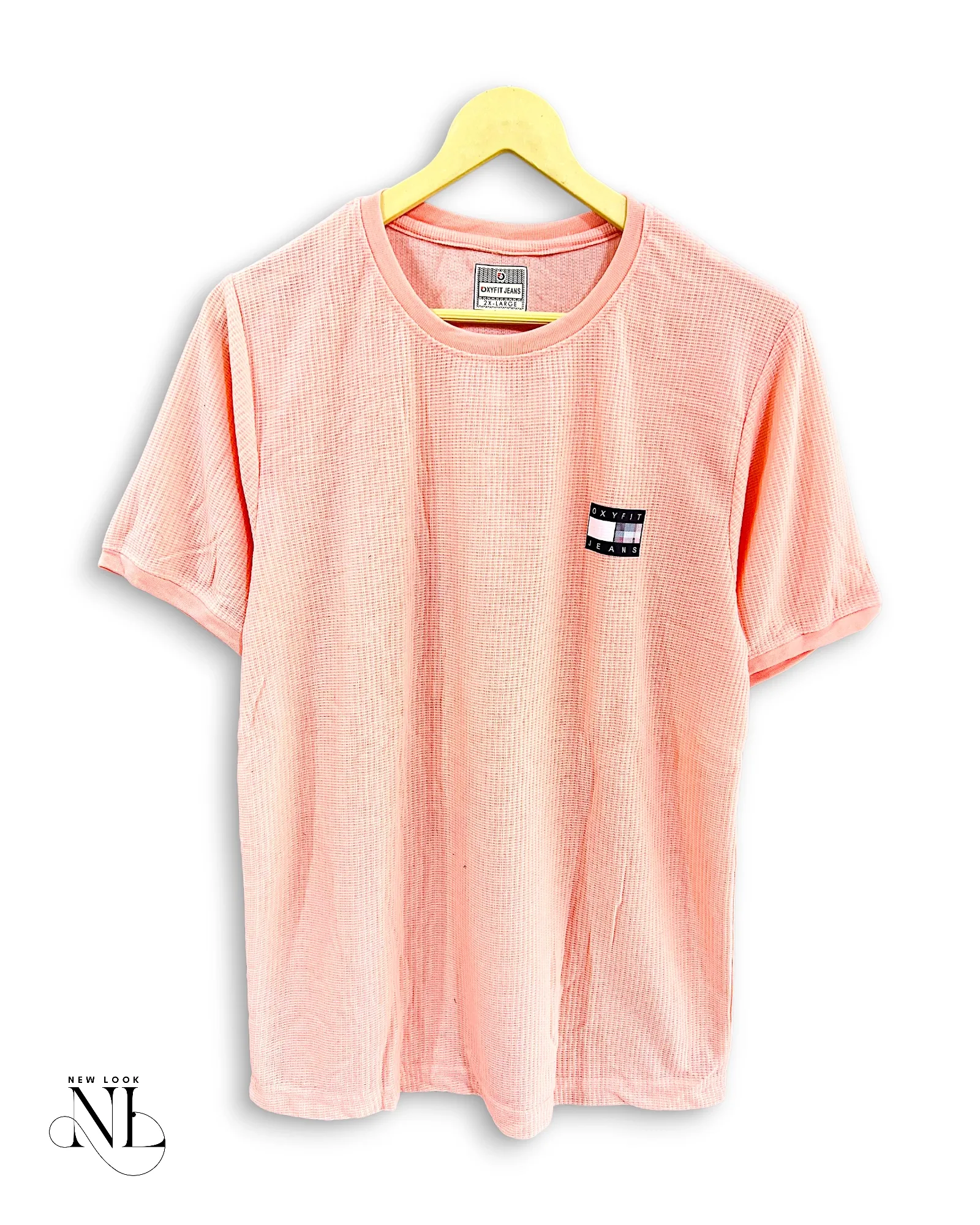 Pink Plain Popcorn Half Tshirt for Men Textured Pink Plain Popcorn Half Tshirt for Men Textured