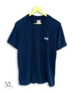 Navy Blue Plain Popcorn Half Tshirt for Men