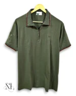 Dark Green Plain Half Polo Tshirt For Men Premium