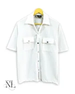 Classic White Double Pocket Oversize Shirt Utility Shirt
