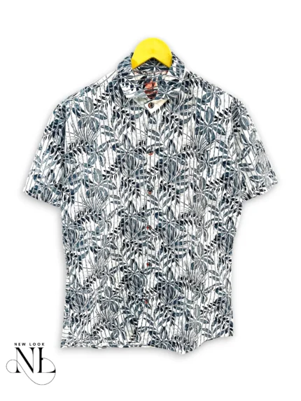 Trendy Half Printed Shirt for Men Edgy Shirt