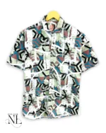 Classic Half Printed Shirt for Men Artistic Shirt