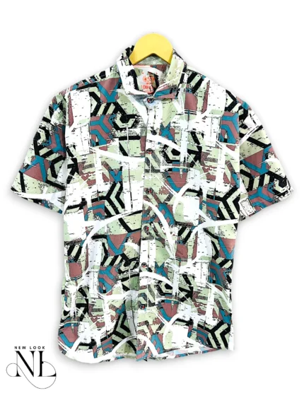Classic Half Printed Shirt for Men Artistic Shirt