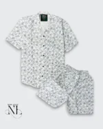 Classic White Printed Cord Set for Me Summer