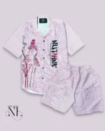 Classic Printed Pink Cord Set for Men Vintage Style