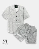 Trendy Lite Grey Classic Printed Cord Set for Men